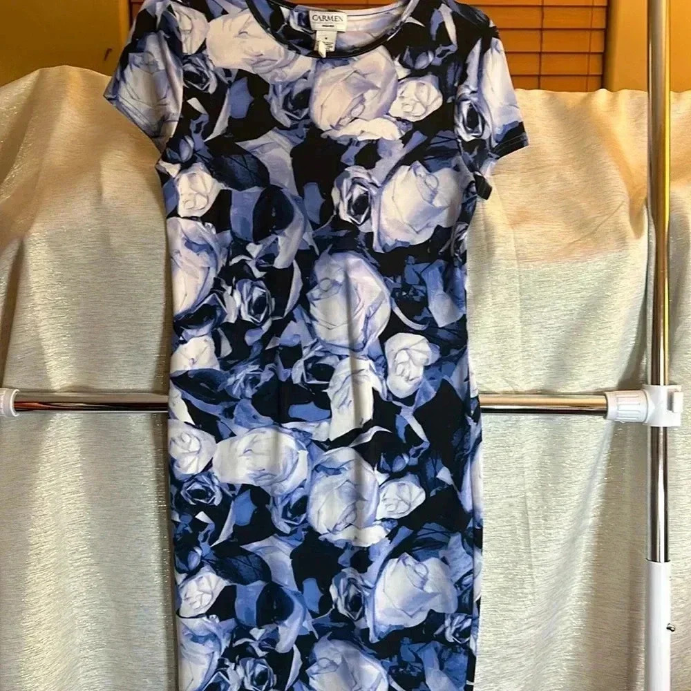 Blue Flowered Dress - Picture 1 of 2